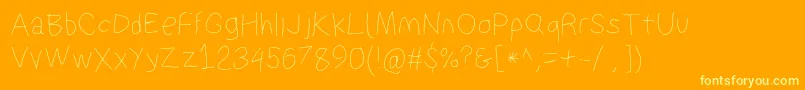 Suplexdriverhairline Font – Yellow Fonts on Orange Background