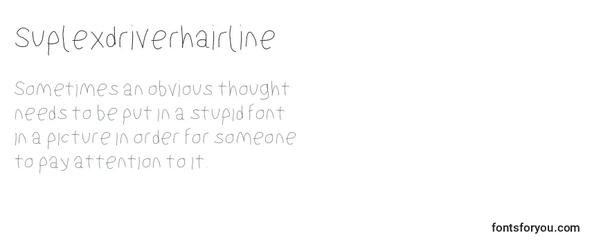 Review of the Suplexdriverhairline Font