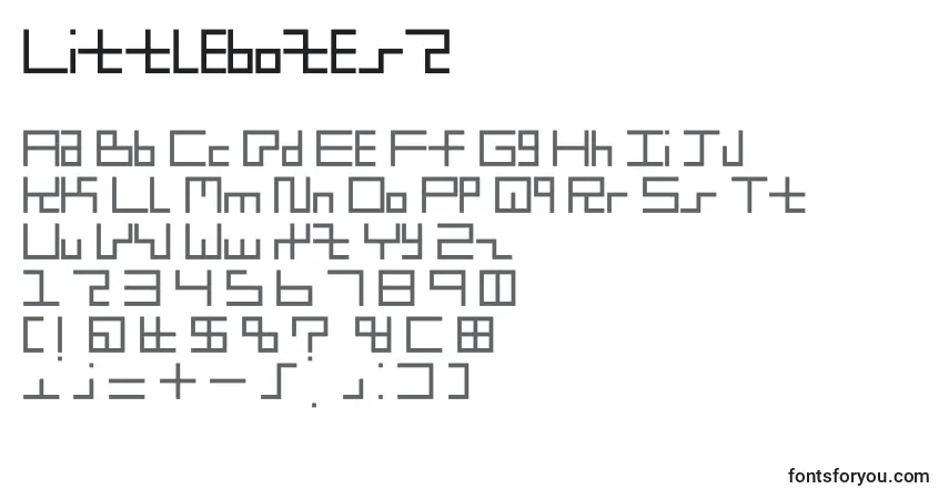 Schriftart Littleboxes2 – Alphabet, Zahlen, spezielle Symbole