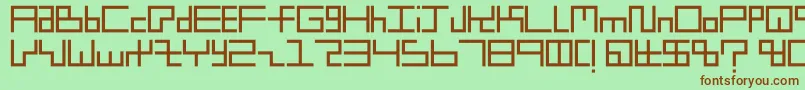 Littleboxes2 Font – Brown Fonts on Green Background