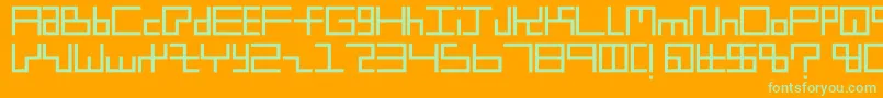 Шрифт Littleboxes2 – зелёные шрифты на оранжевом фоне