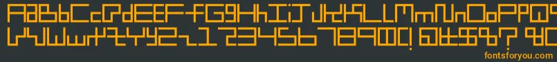 フォントLittleboxes2 – 黒い背景にオレンジの文字