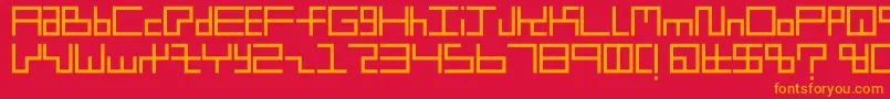 Littleboxes2 Font – Orange Fonts on Red Background