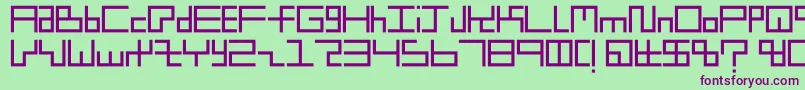 Littleboxes2 Font – Purple Fonts on Green Background