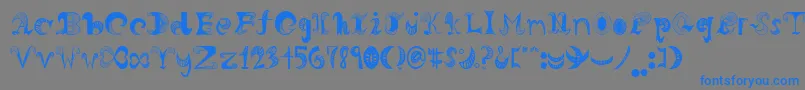 Horn Font – Blue Fonts on Gray Background