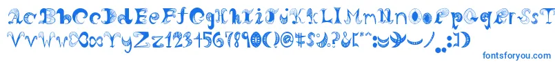 Horn Font – Blue Fonts on White Background