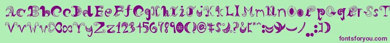 Horn Font – Purple Fonts on Green Background