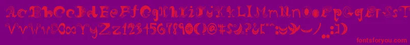 Czcionka Horn – czerwone czcionki na fioletowym tle