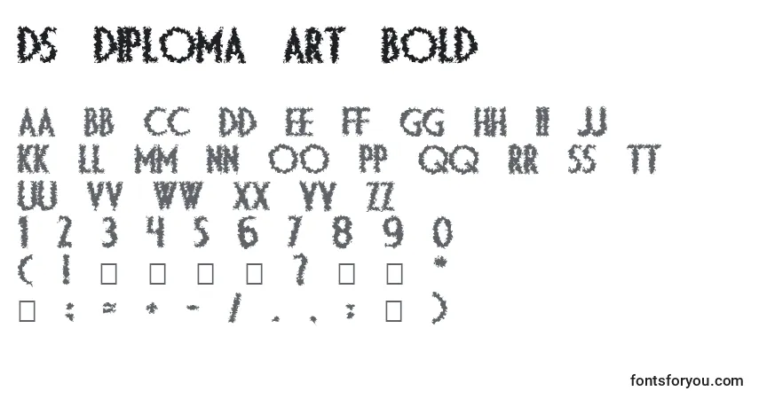 Ds Diploma Art Boldフォント–アルファベット、数字、特殊文字