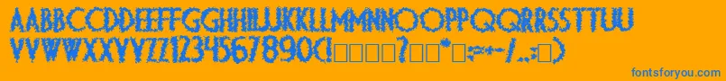 Ds Diploma Art Bold-Schriftart – Blaue Schriften auf orangefarbenem Hintergrund