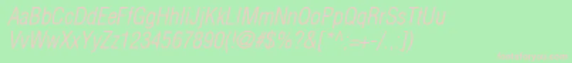 HelveticaLtCondensedLightOblique Font – Pink Fonts on Green Background