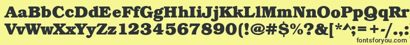 BookBoldRegular Font – Black Fonts on Yellow Background