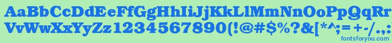 BookBoldRegular Font – Blue Fonts on Green Background