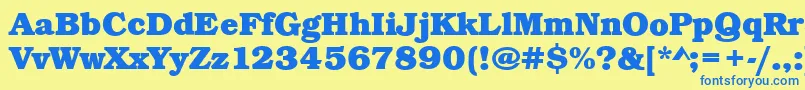 BookBoldRegular Font – Blue Fonts on Yellow Background