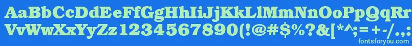 BookBoldRegular Font – Green Fonts on Blue Background