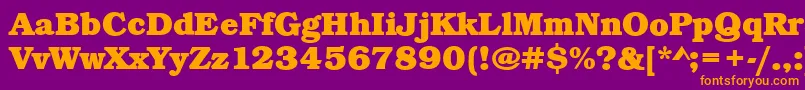 BookBoldRegular Font – Orange Fonts on Purple Background