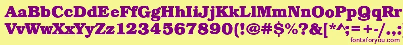 BookBoldRegular Font – Purple Fonts on Yellow Background