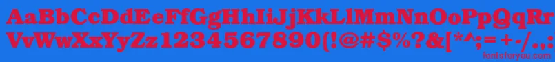 BookBoldRegular Font – Red Fonts on Blue Background