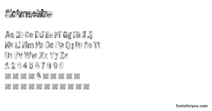 Fuente Slotmachine - alfabeto, números, caracteres especiales