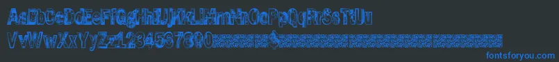 Slotmachine Font – Blue Fonts on Black Background