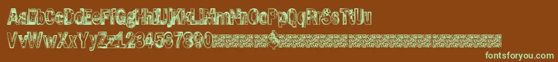 Slotmachine Font – Green Fonts on Brown Background