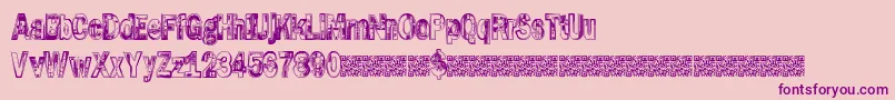 Slotmachine-Schriftart – Violette Schriften auf rosa Hintergrund