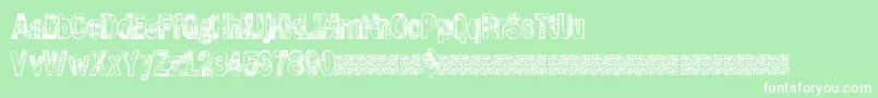 Slotmachine Font – White Fonts on Green Background