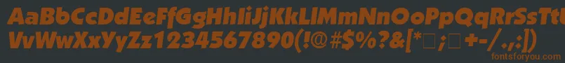 AnakeimDisplaySsiItalic-fontti – ruskeat fontit mustalla taustalla