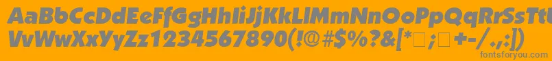 AnakeimDisplaySsiItalic-fontti – harmaat kirjasimet oranssilla taustalla