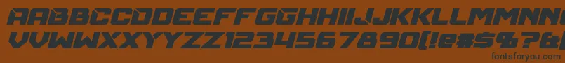 MechfireBoldItalic-Schriftart – Schwarze Schriften auf braunem Hintergrund