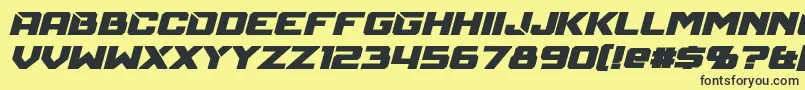 MechfireBoldItalic Font – Black Fonts on Yellow Background