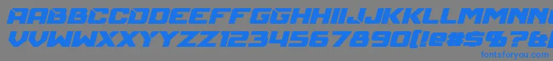 MechfireBoldItalic Font – Blue Fonts on Gray Background