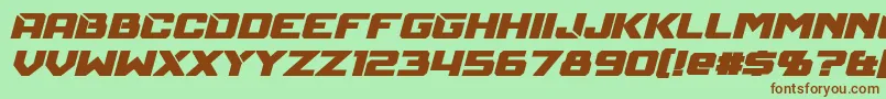 MechfireBoldItalic Font – Brown Fonts on Green Background