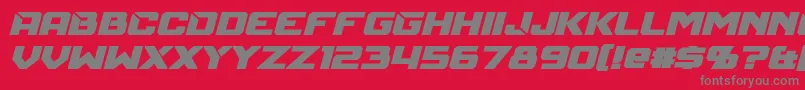 フォントMechfireBoldItalic – 赤い背景に灰色の文字