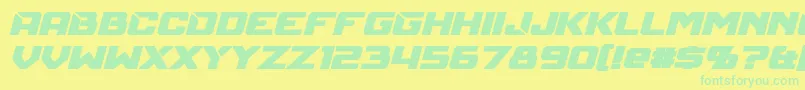 MechfireBoldItalic Font – Green Fonts on Yellow Background