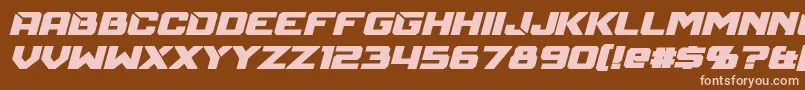 MechfireBoldItalic-Schriftart – Rosa Schriften auf braunem Hintergrund