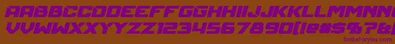 MechfireBoldItalic Font – Purple Fonts on Brown Background