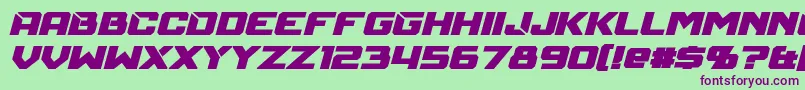 MechfireBoldItalic Font – Purple Fonts on Green Background