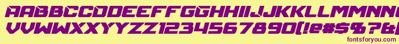 MechfireBoldItalic Font – Purple Fonts on Yellow Background