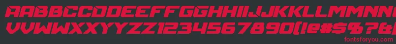 MechfireBoldItalic Font – Red Fonts on Black Background