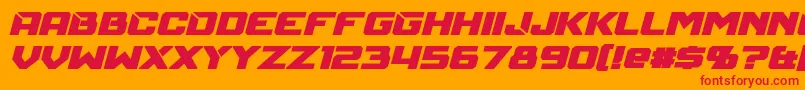 MechfireBoldItalic Font – Red Fonts on Orange Background