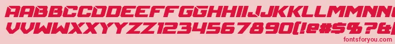 MechfireBoldItalic-Schriftart – Rote Schriften auf rosa Hintergrund