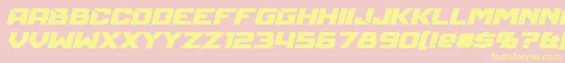MechfireBoldItalic Font – Yellow Fonts on Pink Background