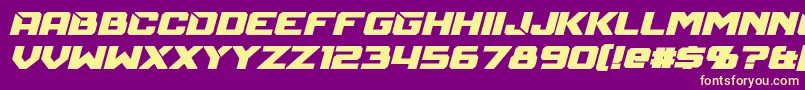 MechfireBoldItalic Font – Yellow Fonts on Purple Background