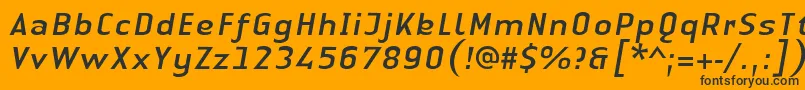 LinotypeAuthenticSansItalic Font – Black Fonts on Orange Background