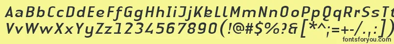 LinotypeAuthenticSansItalic Font – Black Fonts on Yellow Background