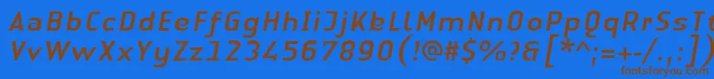 LinotypeAuthenticSansItalic-fontti – ruskeat fontit sinisellä taustalla