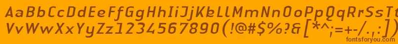 LinotypeAuthenticSansItalic Font – Brown Fonts on Orange Background