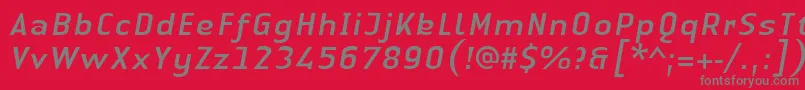 LinotypeAuthenticSansItalic Font – Gray Fonts on Red Background