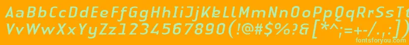 LinotypeAuthenticSansItalic Font – Green Fonts on Orange Background